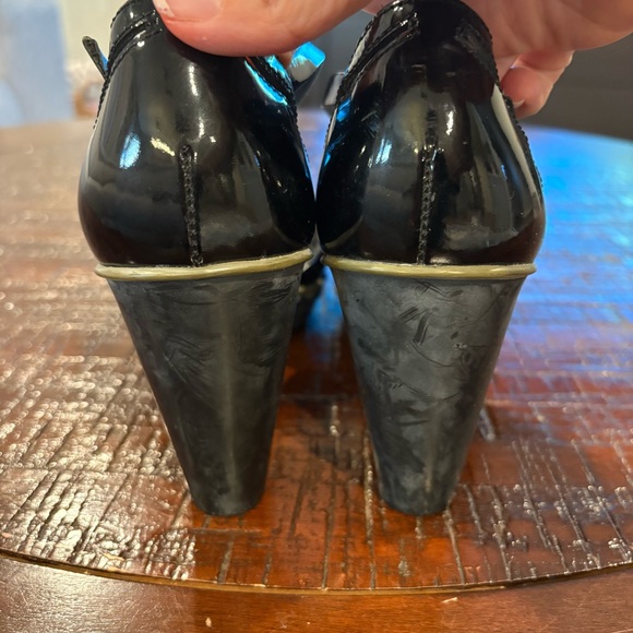 3572 Camper Bianca Black Heeled Sandals Cris Cross Detail Sz 10 - Picture 5 of 7